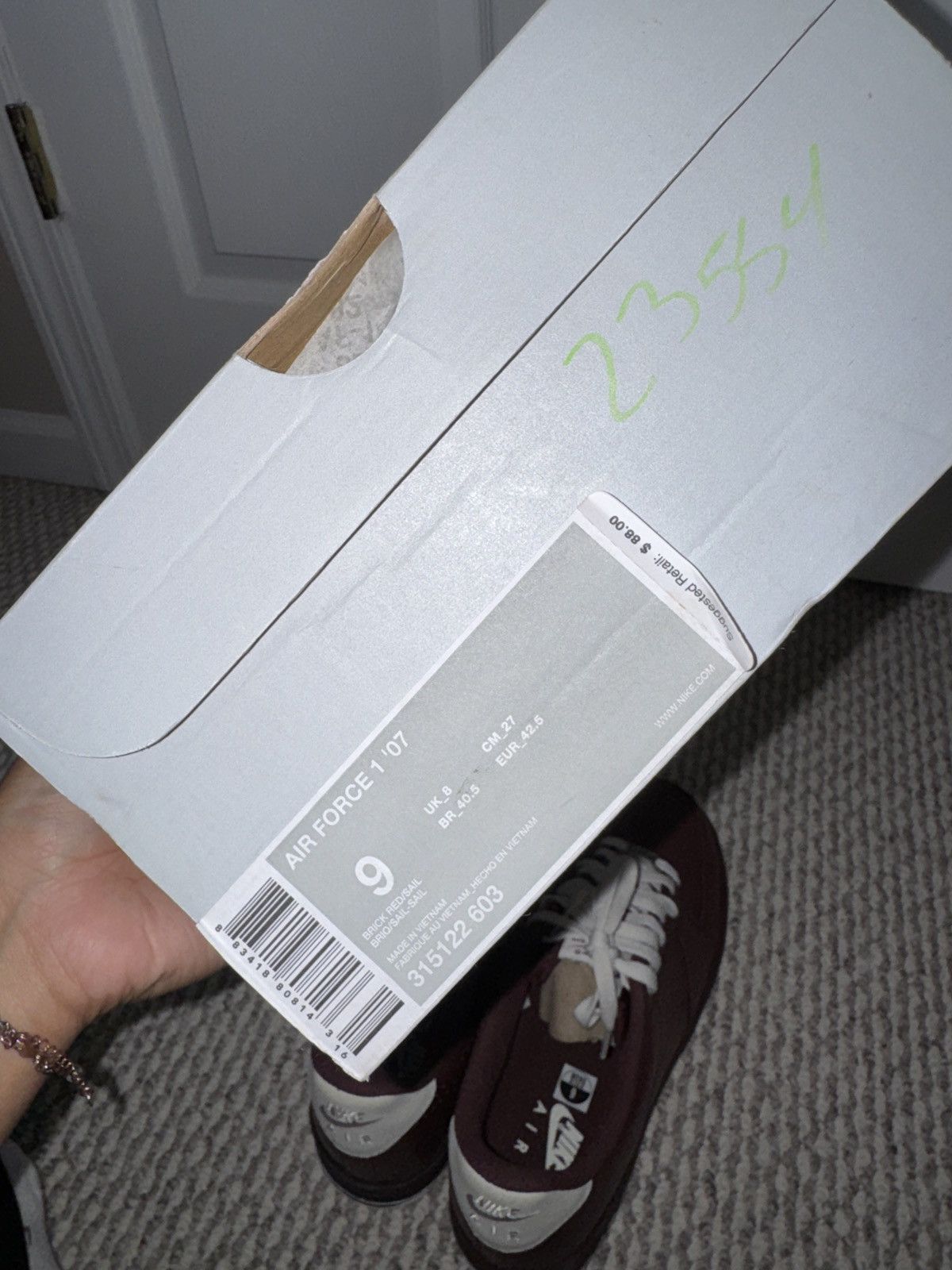 Nike Nike Air Force 1 ’07 “Brick Red / Sail” US 9 Size US 9 / EU 42 - 6 Thumbnail