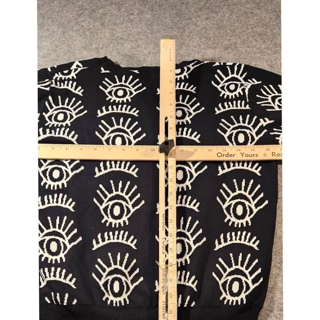 Gloverall Balboa Sweater Womens Medium Black Eye Graphic Allover Knit Crewneck Pullover Size M / US 6-8 / IT 42-44 - 4 Thumbnail