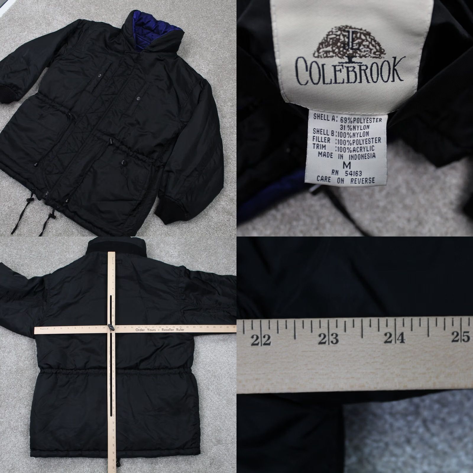 Vintage VTG Colebrook Jacket Womens Medium Purple/Black Reversible Puffy Winter Coat Size M / US 6-8 / IT 42-44 - 8 Thumbnail