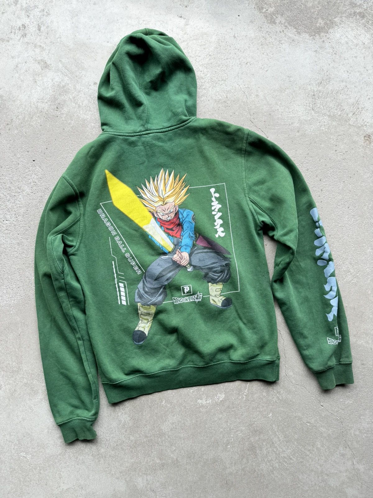 image of Dragon Ball Super X Primitive Green Hoodie, Men's (Size Small)