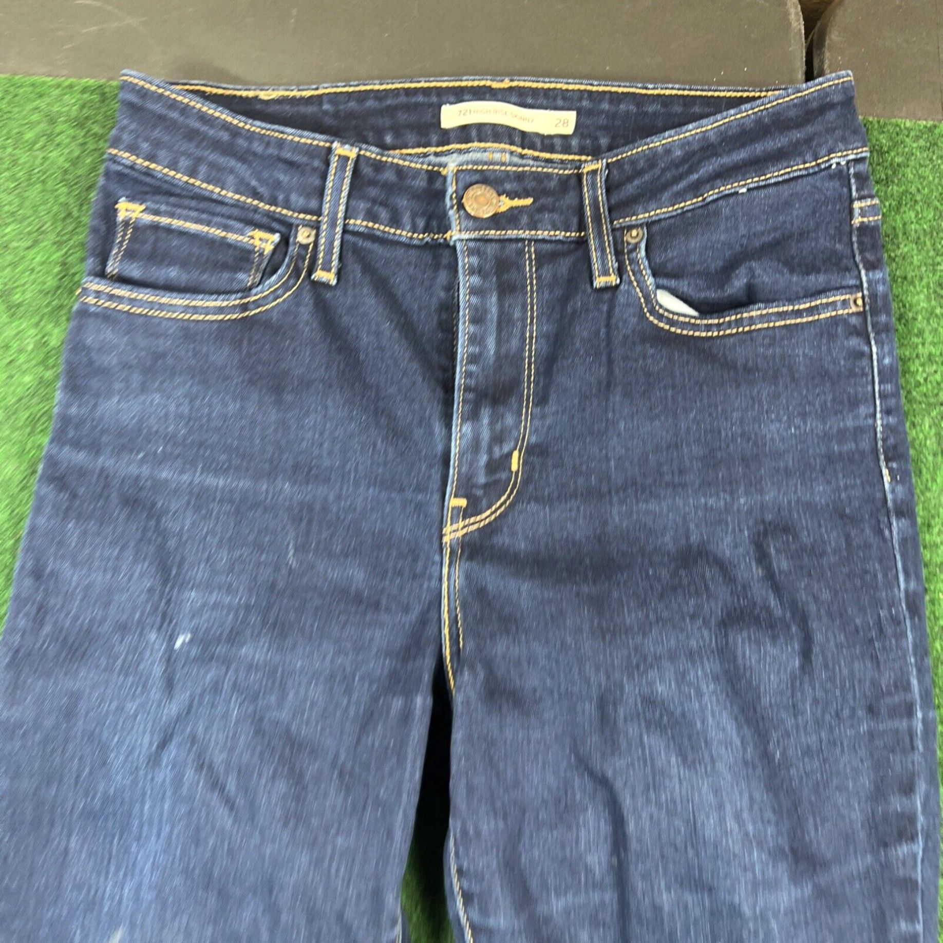 Levi's Levi's 721 High Rise Skinny Jeans Womens 28 Blue Cotton Stretch Blend 27x28 Size 28" / US 6 / IT 42 - 3 Thumbnail