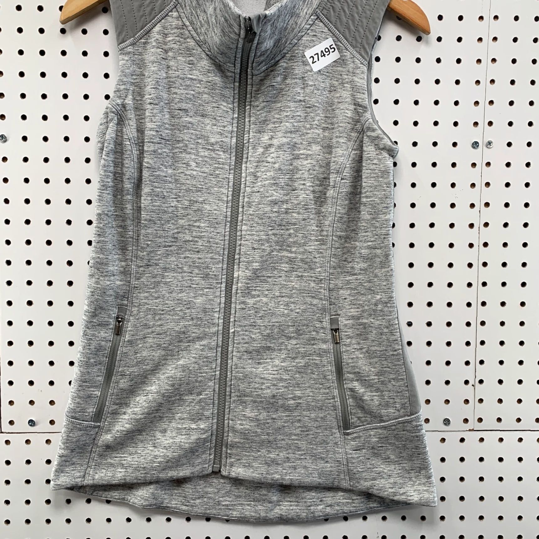 Athleta Athleta Womens Stronger Vest Full Zip Heathered Gray Ladies Small 14.5x27 - Women Jacket Size Small Gray Athletic Zip Vest Size S / US 4 / IT 40 - 6 Thumbnail