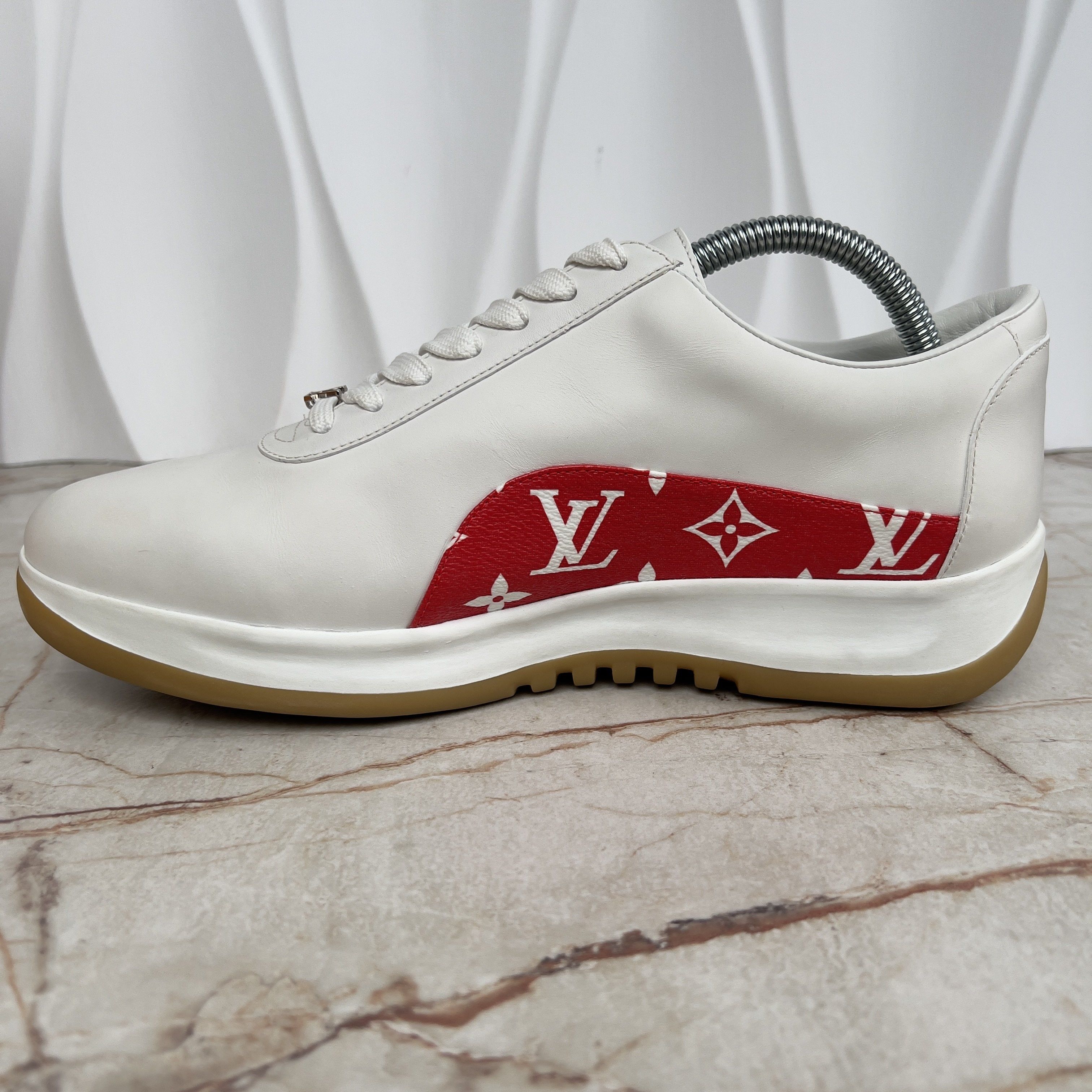 Louis Vuitton × Supreme LV x Supreme Sneakers Monograms Leather Size US 8.5 / EU 41-42 - 5 Thumbnail