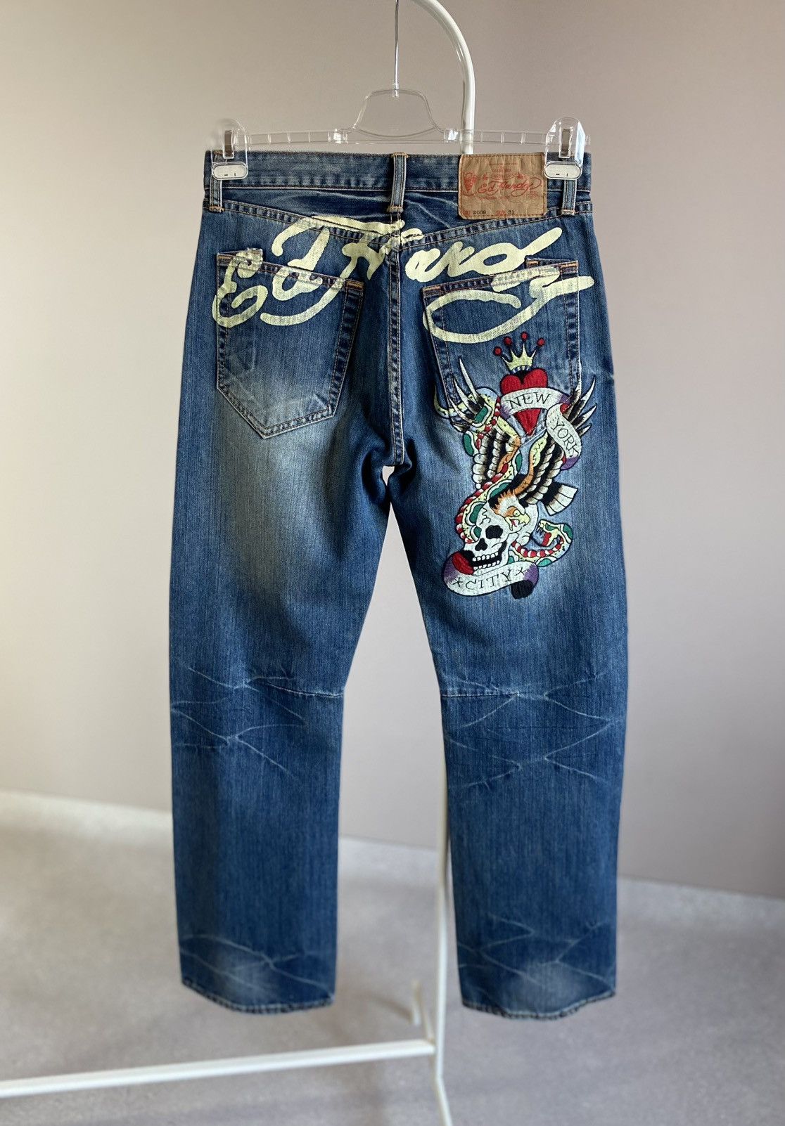 Ed Hardy by Christian Audigier Denim Jeans Big Logo Pants