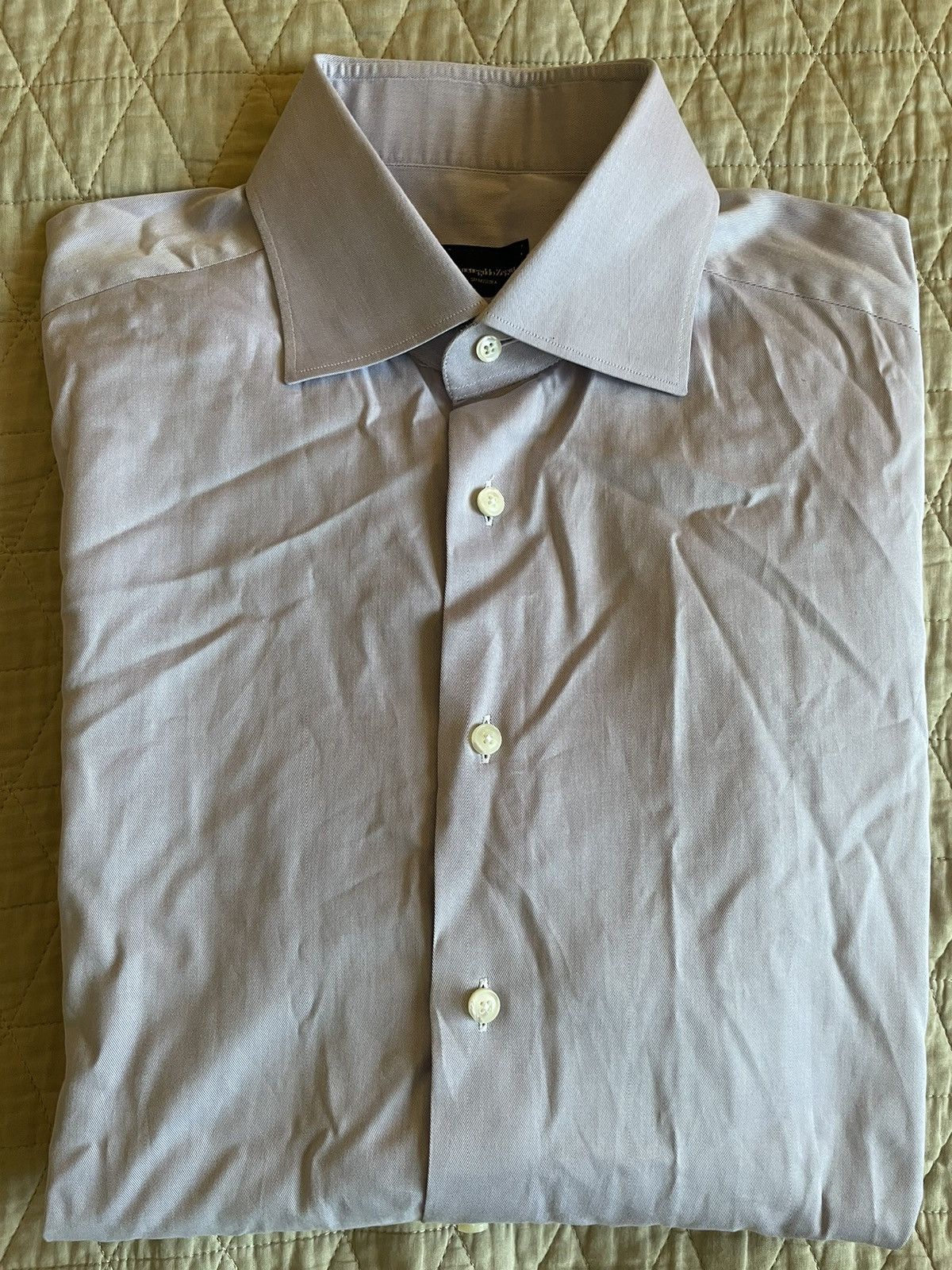 Ermenegildo Zegna French Cuff Dress Shirt Size US M / EU 48-50 / 2 - 1 Thumbnail