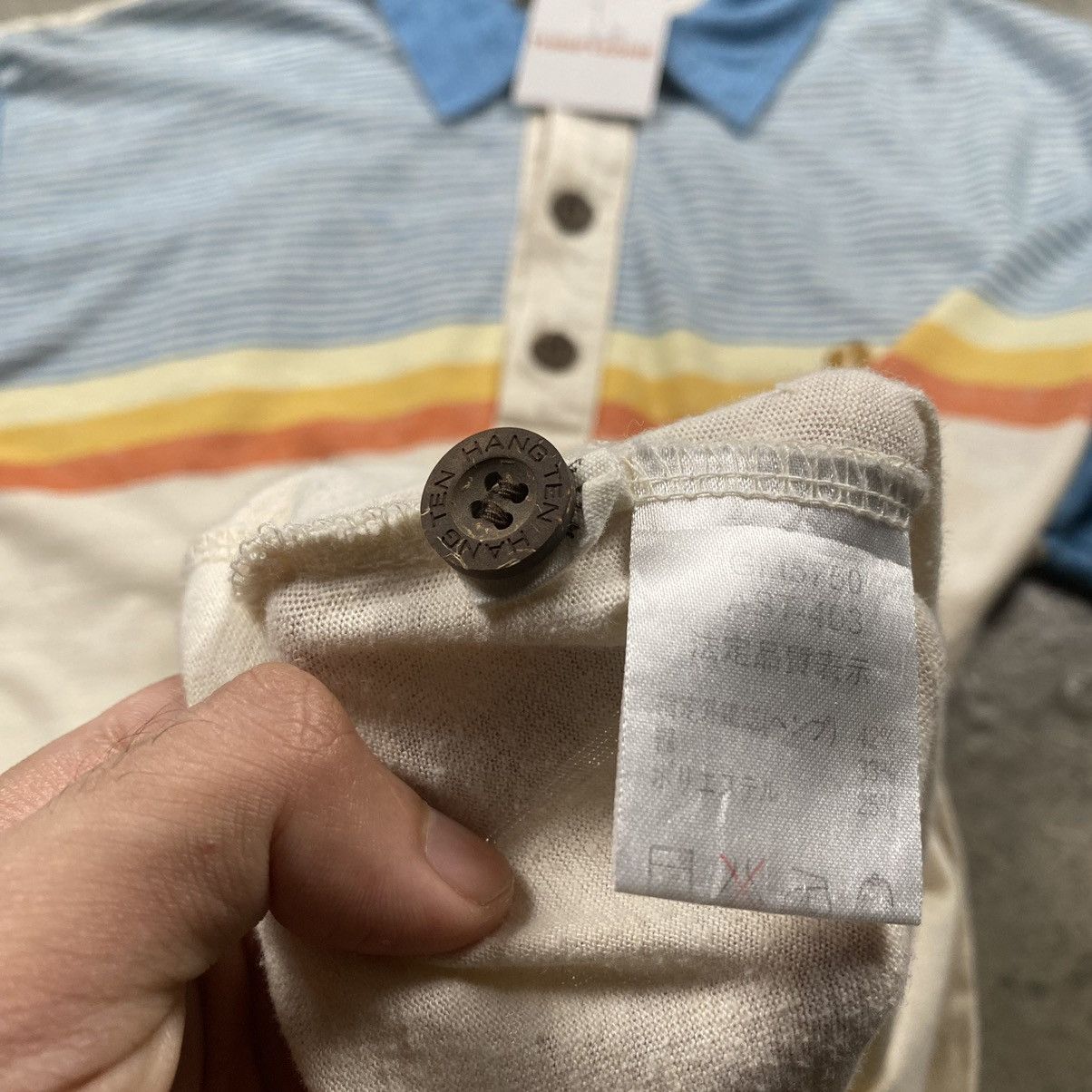 Hang Ten × Vintage Vintage Retro Hang Ten Surf Striped Polos Tee Size US M / EU 48-50 / 2 - 7 Thumbnail