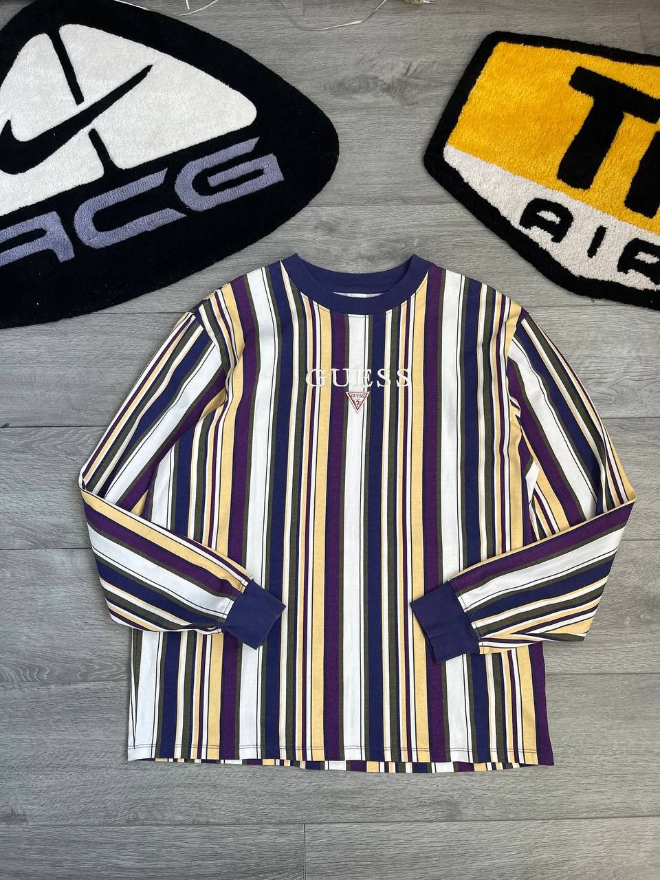 Guess × Vintage Guess rare striped big logo long sleeve Size US L / EU 52-54 / 3 - 2 Thumbnail