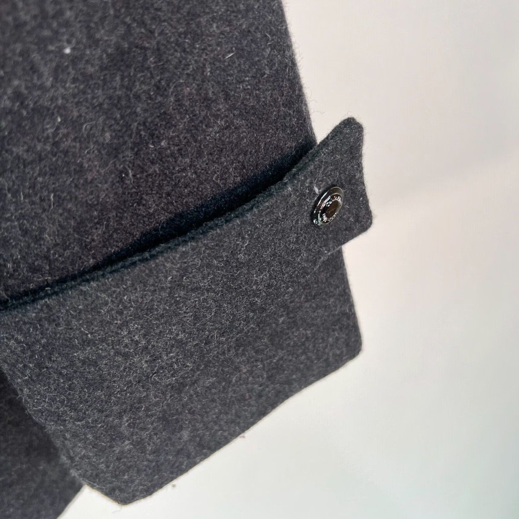 Calvin Klein Calvin Klein Womens Jacket Size 10 Black Wool Blend Collared Long Sleeves Fleece Solid Classic Size L / US 10 / IT 46 - 2 Thumbnail