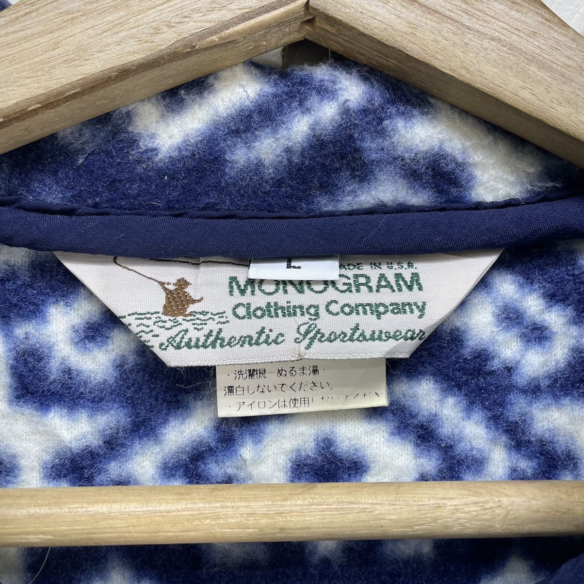 Native × Vintage 💥Vintage Monogram Made In Usa Fleece Jacket Native Style Size US M / EU 48-50 / 2 - 6 Thumbnail