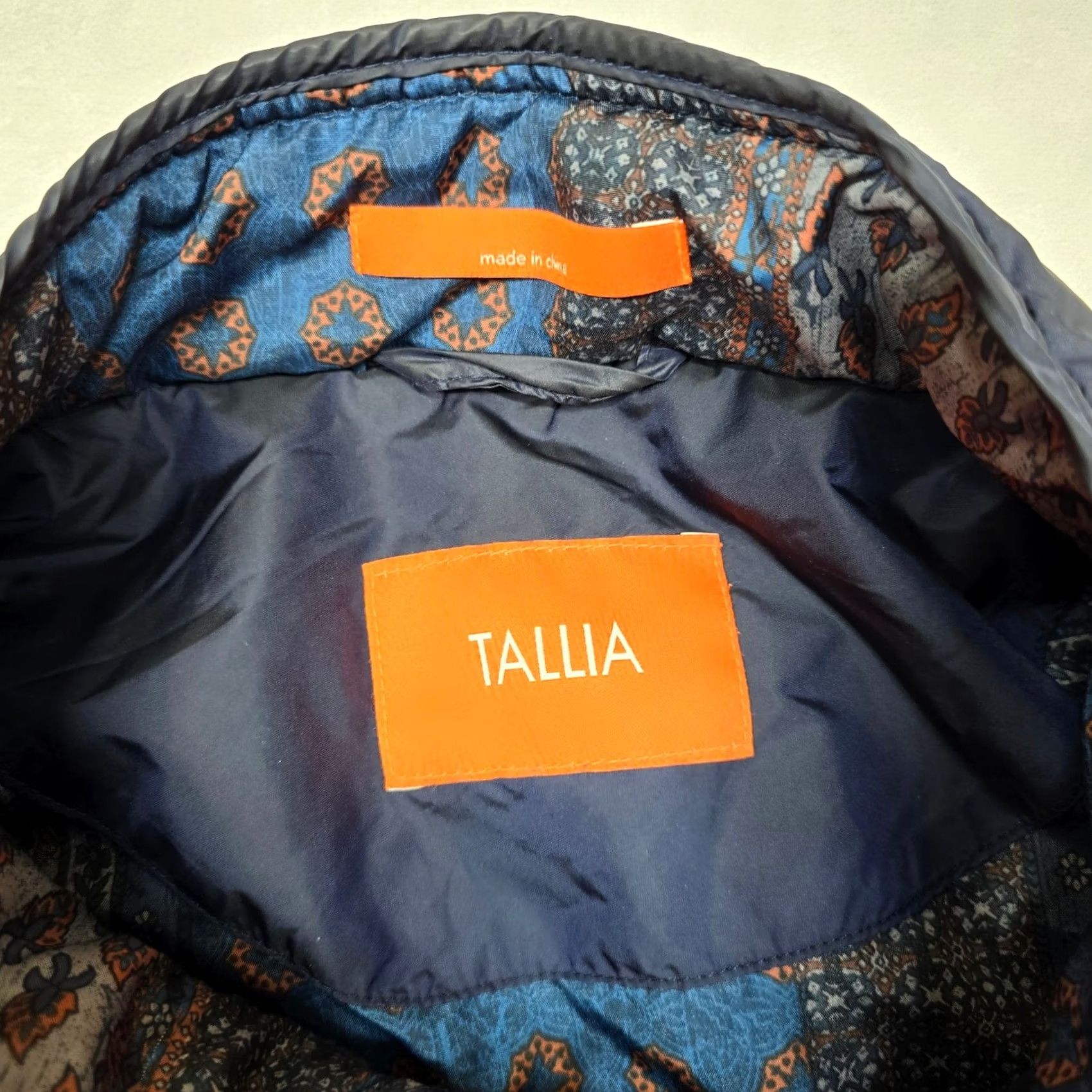 Tallia TALLIA Quilted Jacket Mens Large Navy Blue Zip Lightweight Nylon Size US L / EU 52-54 / 3 - 5 Thumbnail