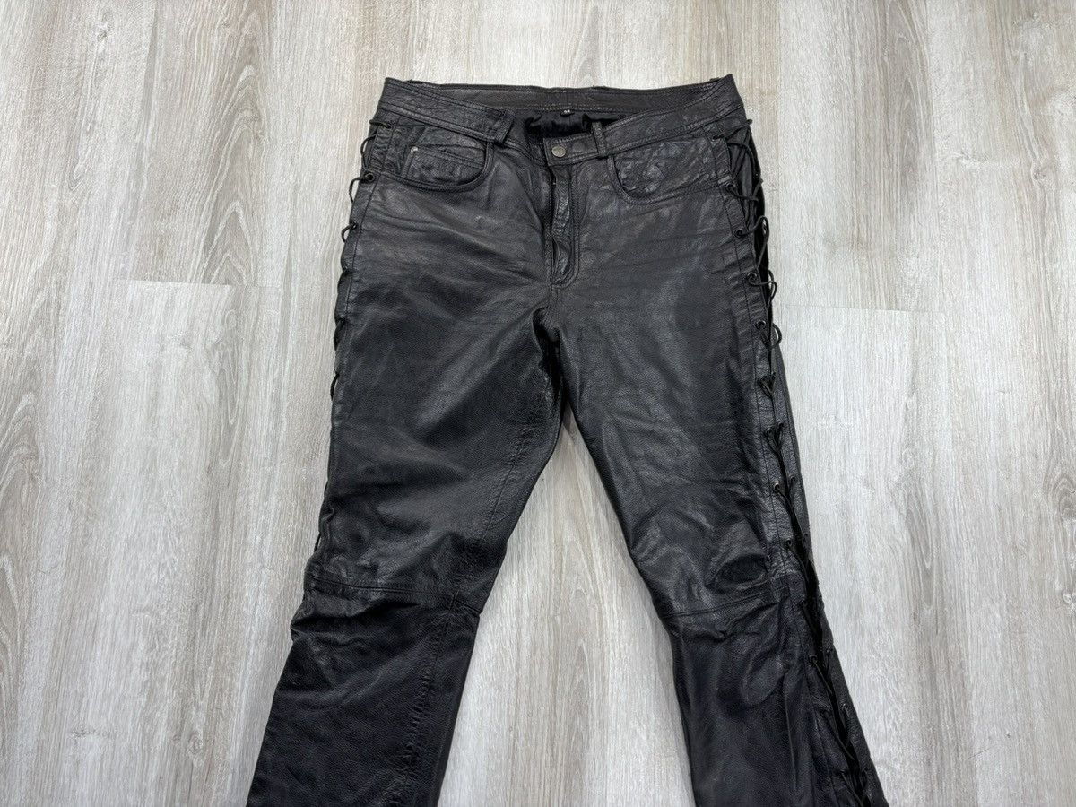 Leather × Vintage Mens biker motorcycle leather pants Highway Size 52 Size US 34 / EU 50 - 2 Thumbnail
