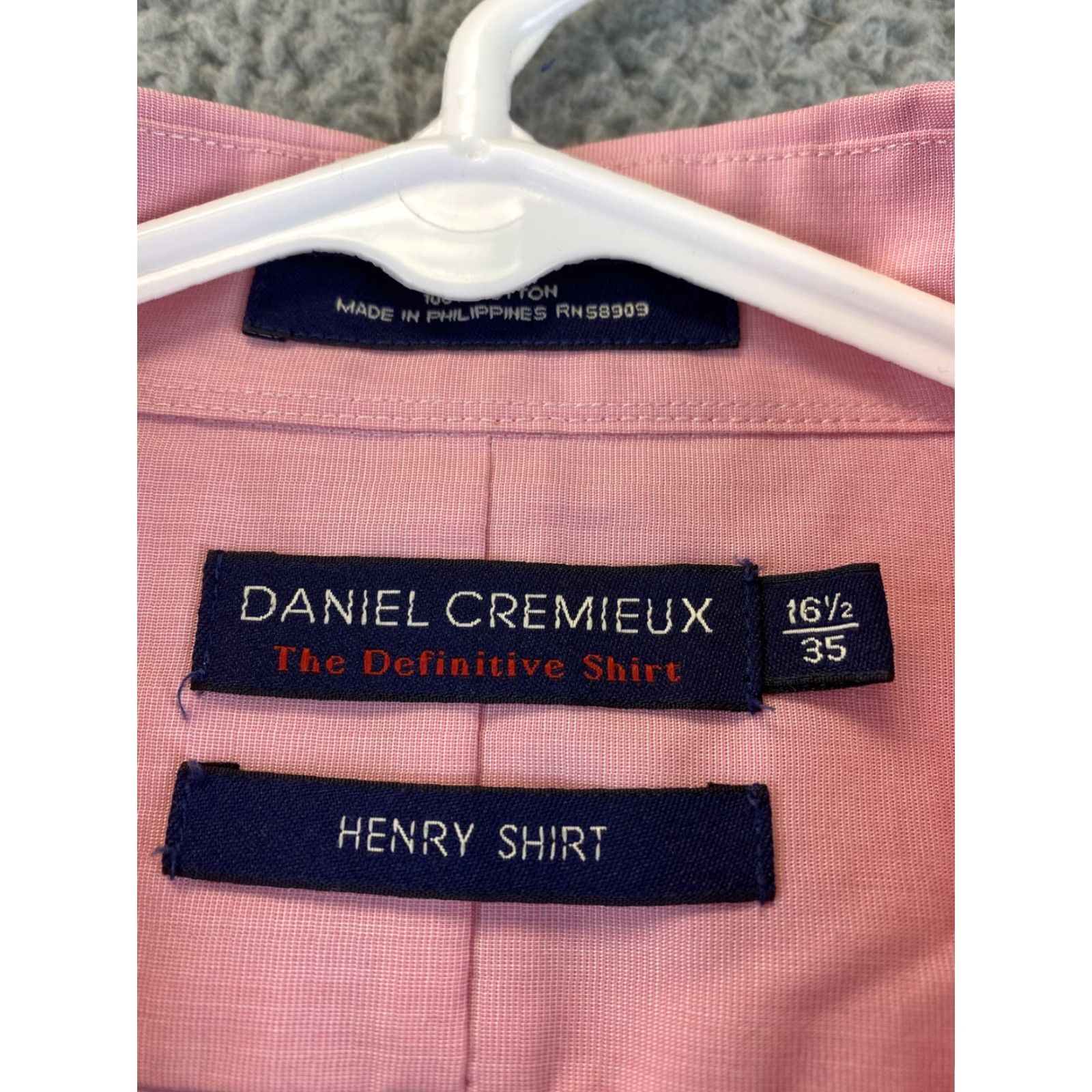 Cremieux Daniel Cremieux Men's 16.5 100% Cotton Long Sleeve Button Shirt Size 87-32 / 16.5 35 87-32 Button-Up Collared Regular Modern Pink / 16.5 Size US L / EU 52-54 / 3 - 5 Thumbnail