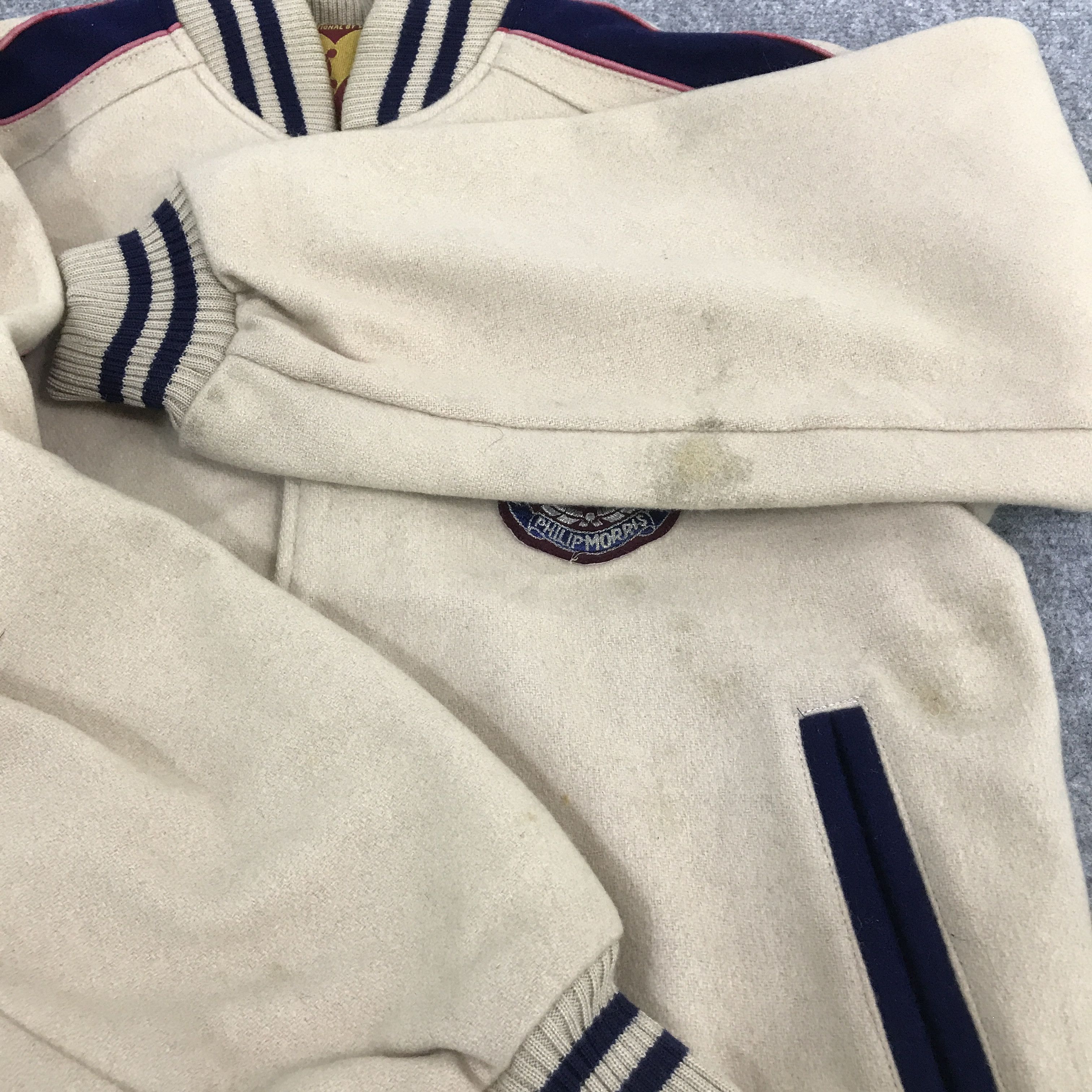 Japanese Brand PHILIP MORRIS JAPAN VARSITY SNAP BUTTON JACKET Size US L / EU 52-54 / 3 - 9 Thumbnail