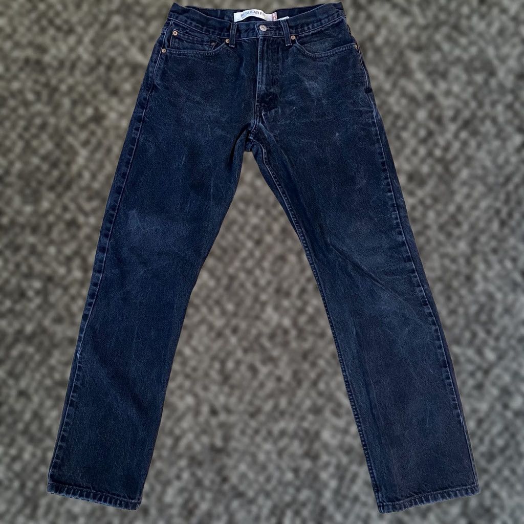 Levi's Levi's 505 Jeans Men 33x32 Heritage 100% Cotton Regular Fit Washed Black Vintage Straight Jeans Mens Size US 33 - 1 Thumbnail