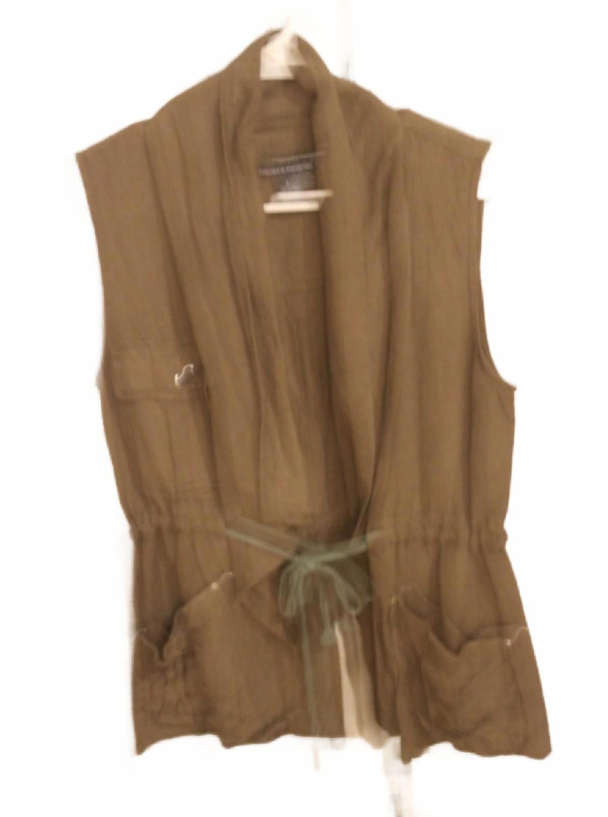 Other Chelsea & Theodore Olive Sleeveless Drawstring Waist Vest S Size S / US 4 / IT 40 - 1 Thumbnail
