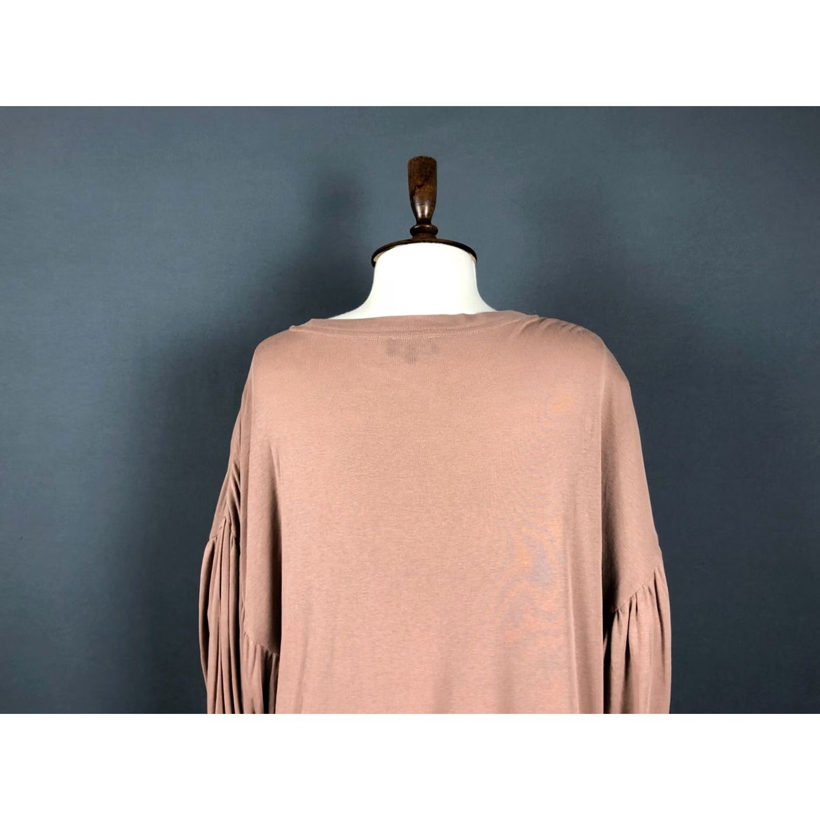 ME+EM ME+EM Blouse Shirt Womens Size S Cotton Brown Bell Sleeve Round Neck 3/4 Sleeve Regular Fit Classic Pattern Size S / US 4 / IT 40 - 5 Thumbnail