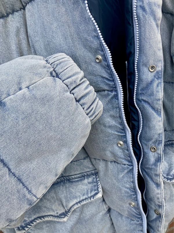 Levi's western super puffer jacket coat Large down denim Size US L / EU 52-54 / 3 - 6 Thumbnail