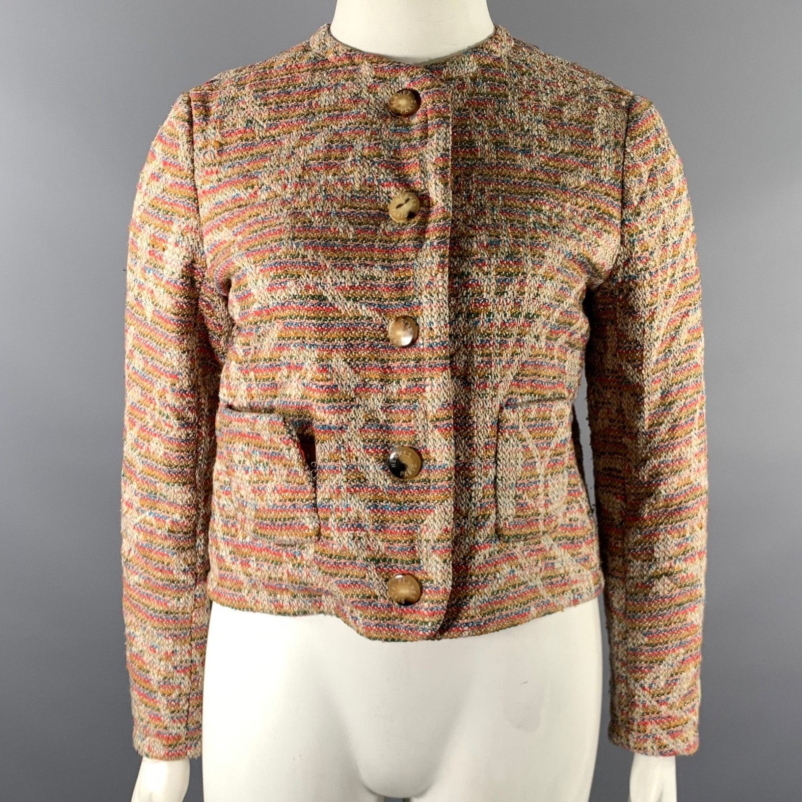 Hermes HERMES Size 8 Multi-Color Silk Wool Jacket Size M / US 6-8 / IT 42-44 - 1 Thumbnail