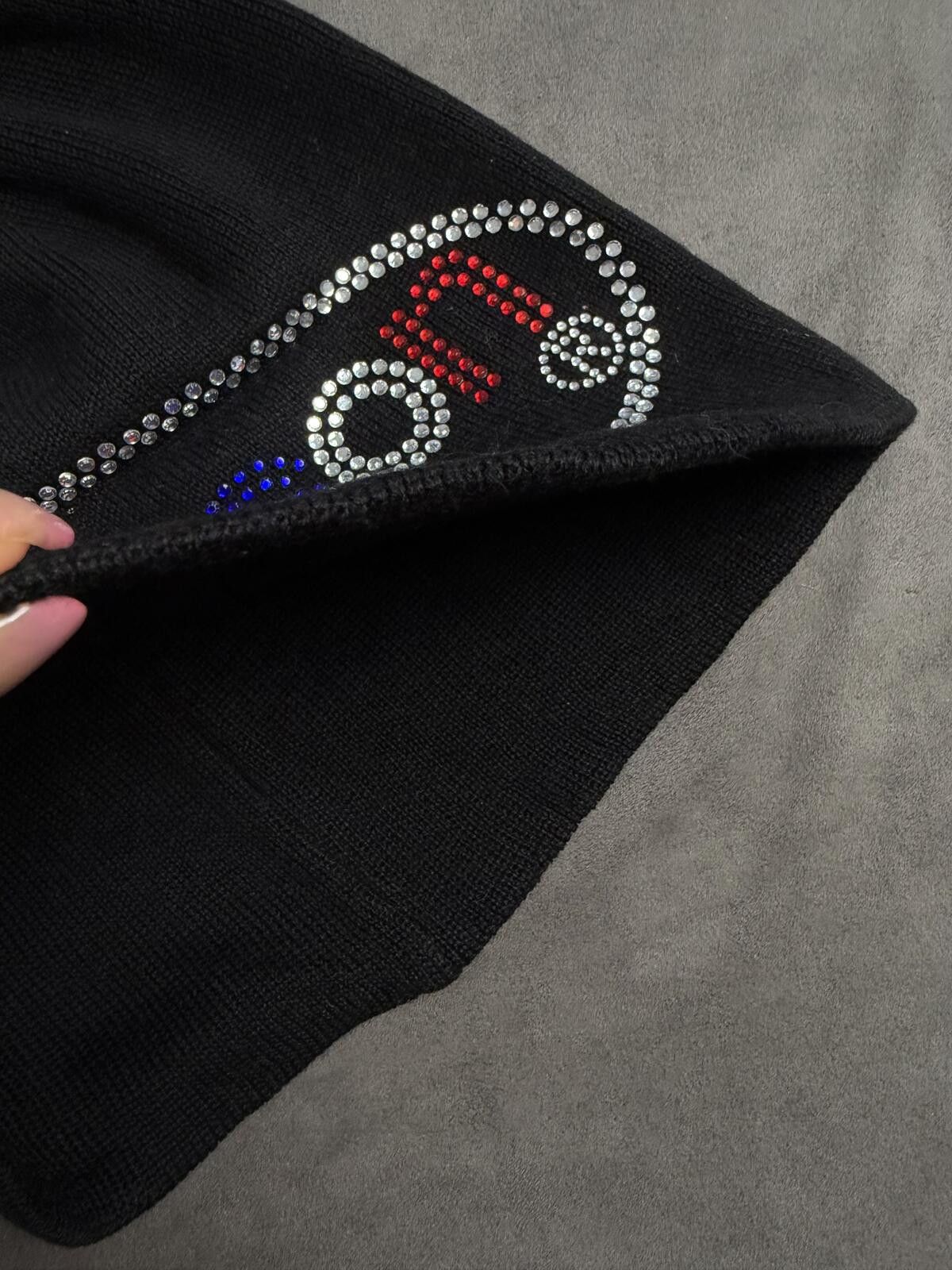 Vanson Leathers Vtg Vanson Leathers Rhinestone Logo No Cuff Knit Beanie Hat Size ONE SIZE - 4 Thumbnail