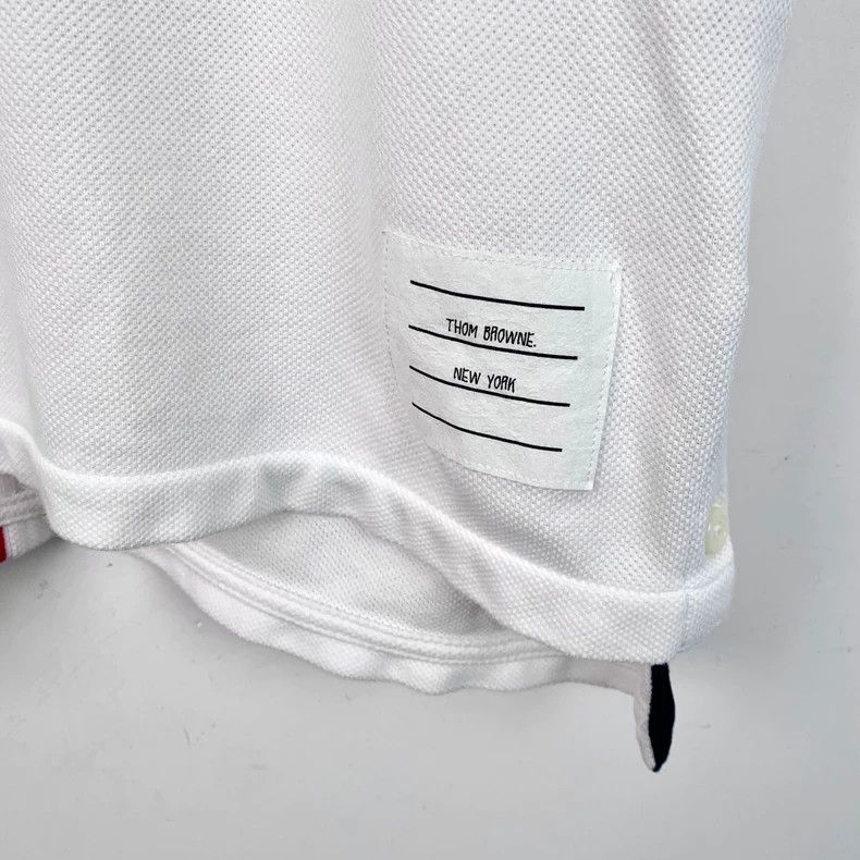 Thom Browne Thom Browne White striped cotton round-neck short-sleeved T Size US XXS / EU 40 - 4 Thumbnail