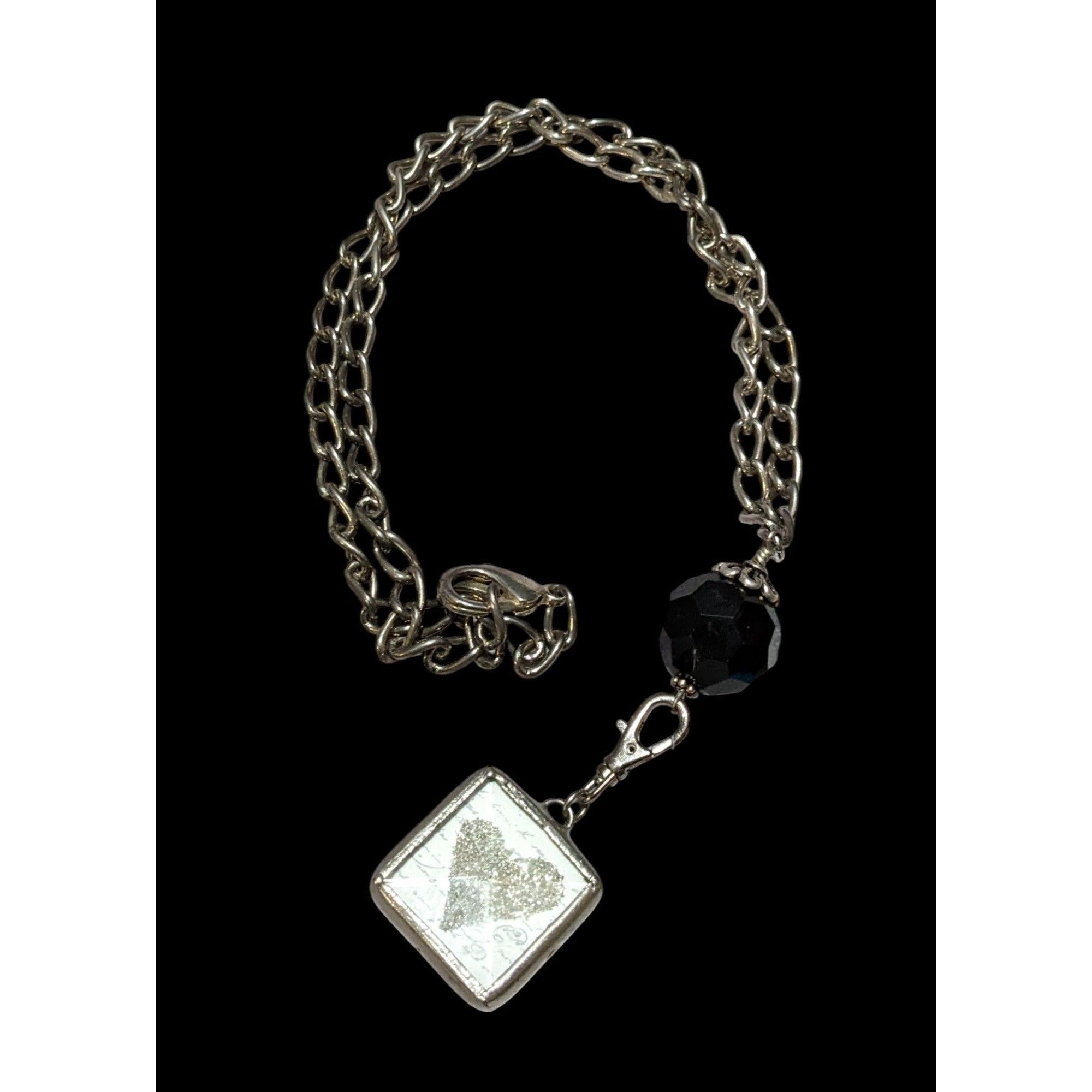 Other Unique Glitter Heart C Reversible Pendant Necklace Size ONE SIZE - 1 Thumbnail