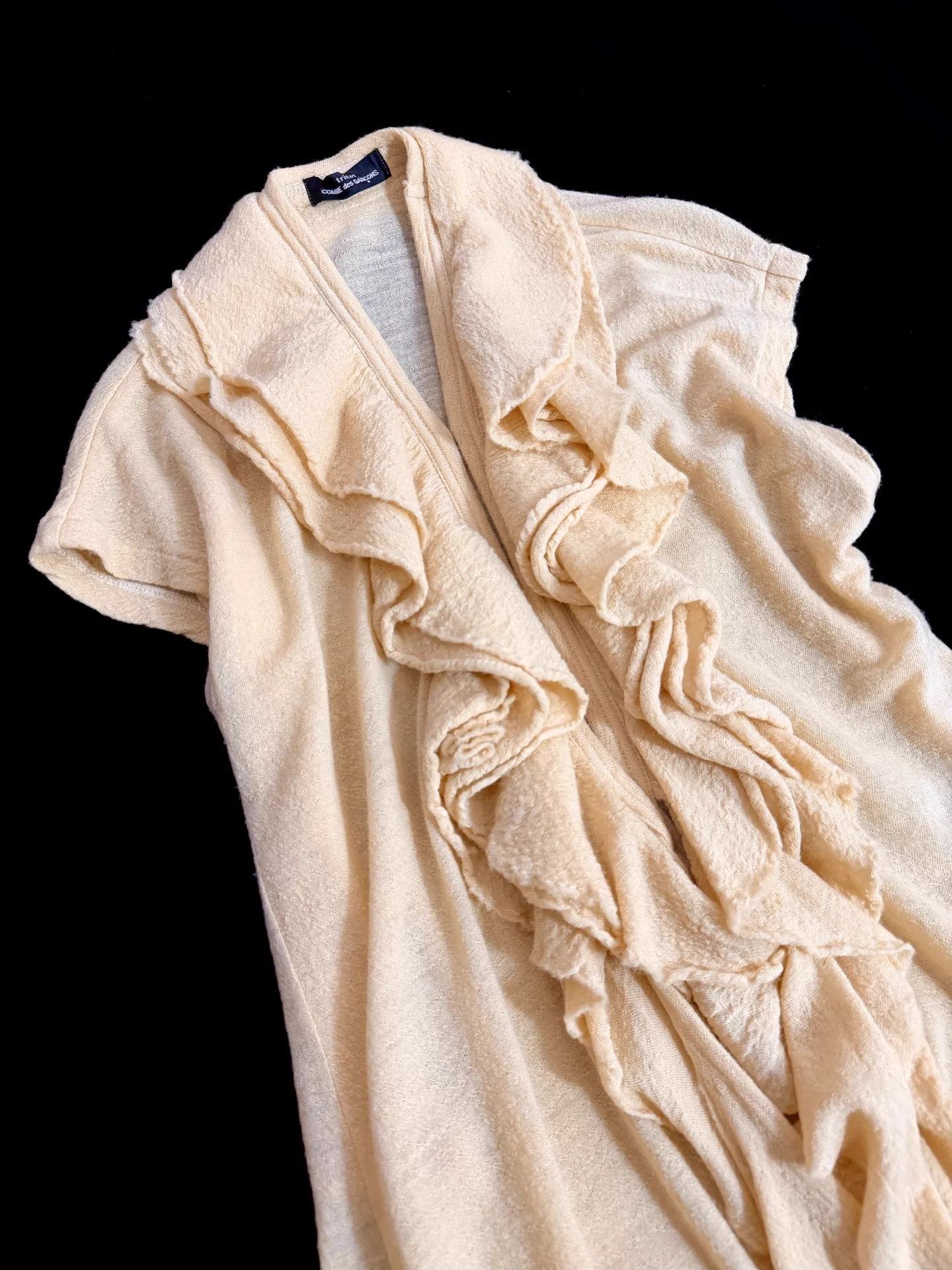 Comme des Garcons Comme des Garçons Layered Ruffle Wool Top Beige Size ONE SIZE - 2 Thumbnail
