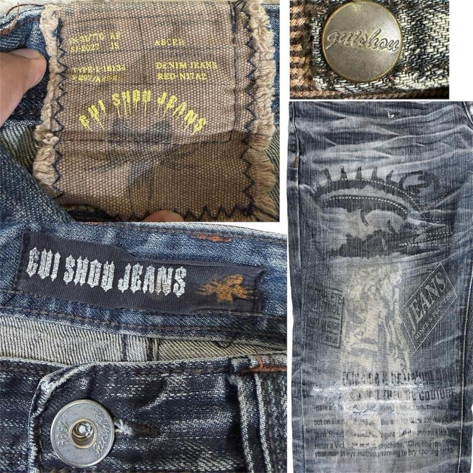 True Religion Vintage Cui Shou unique Dirty shade denim jeans Size US 31 - 8 Thumbnail