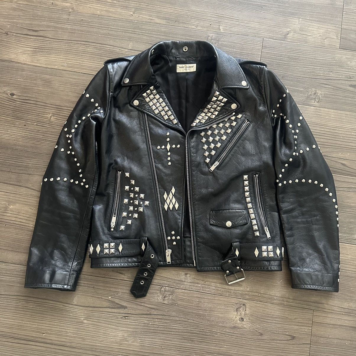 Saint Laurent Paris HEDI SLIMANE SLP STUDDED LEATHER JACKET Size US L / EU 52-54 / 3 - 1 Thumbnail