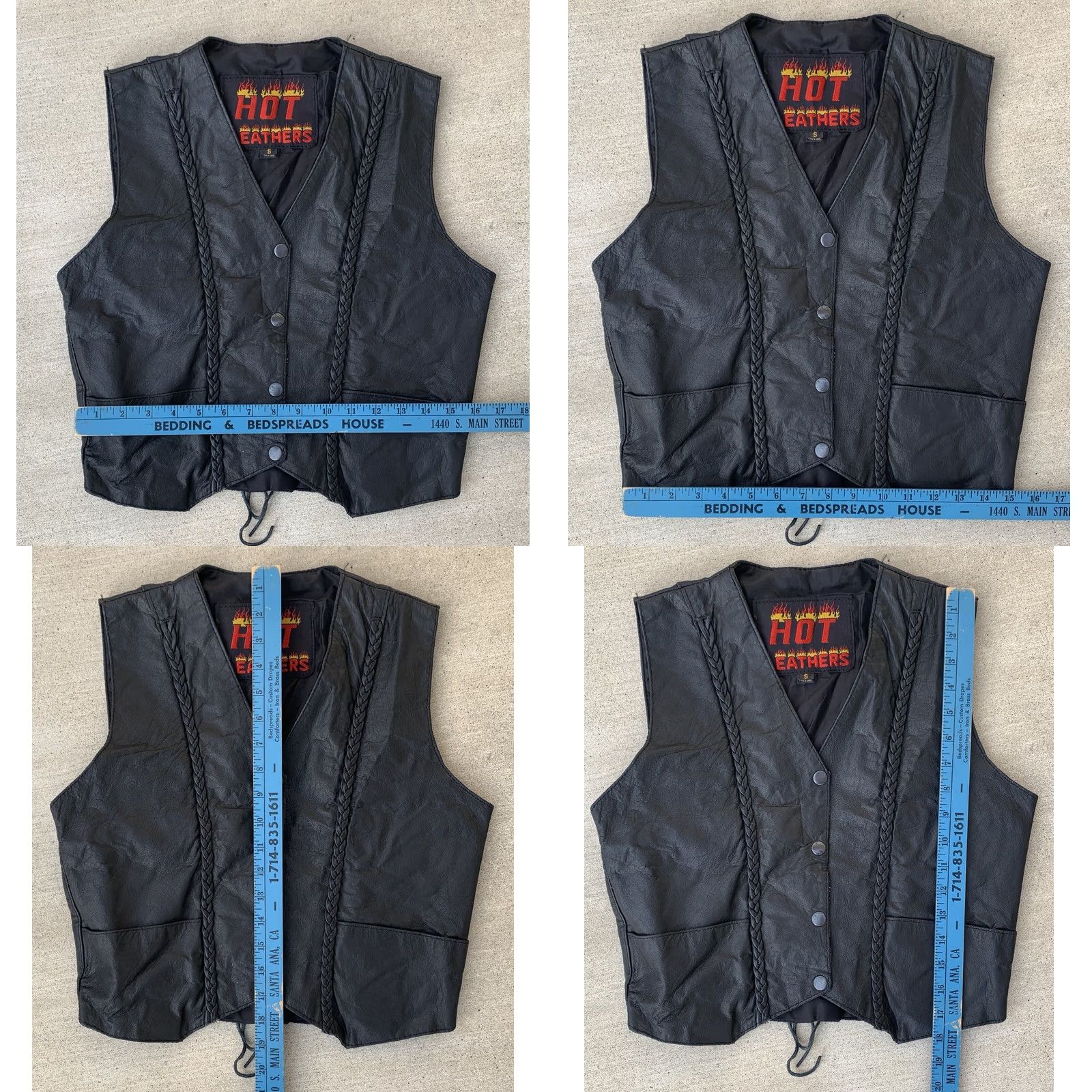 Vintage VINTAGE Hot Leathers Biker Vest Black Snap Front Lace Up Lower Back Size S Womens Size S / US 4 / IT 40 - 11 Thumbnail
