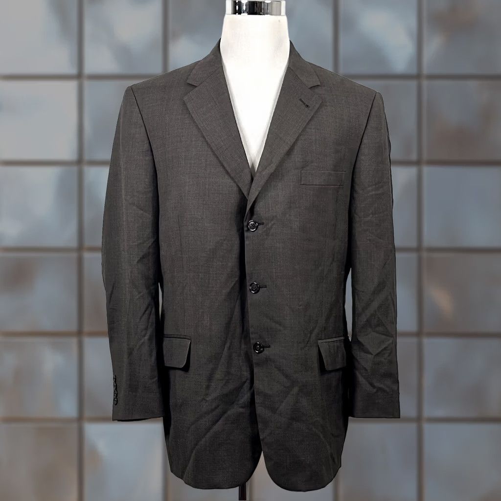 Jos. A. Bank Jos A Bank Sport Coat 46R 100% Wool Brown Glen Plaid Three Button Lined Vented Mens Size US XS / EU 42 / 0 - 1 Thumbnail