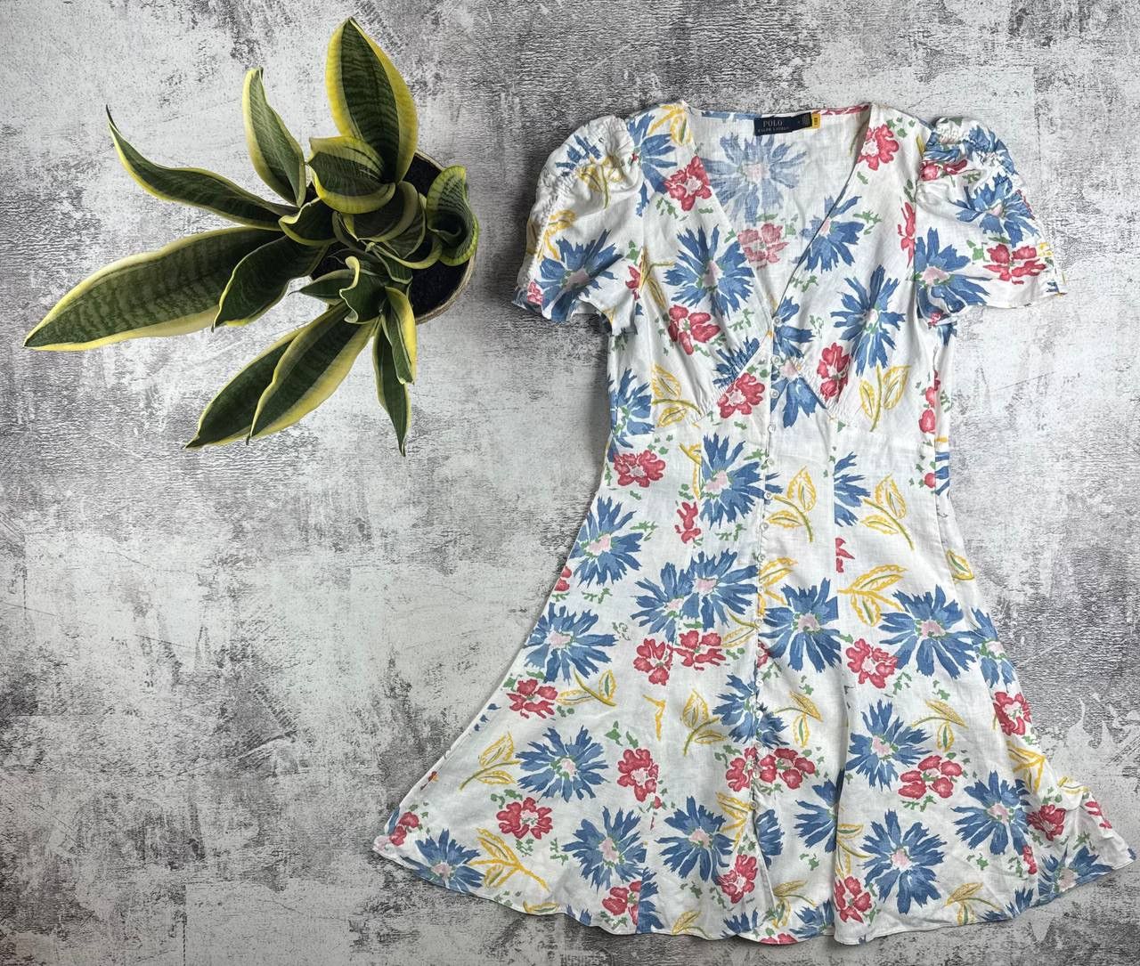 Polo Ralph Lauren Polo Ralph Lauren Tulum Floral Linen Dress Button-Front Min Women’s Designer Size L / US 10 / IT 46 - 1 Thumbnail