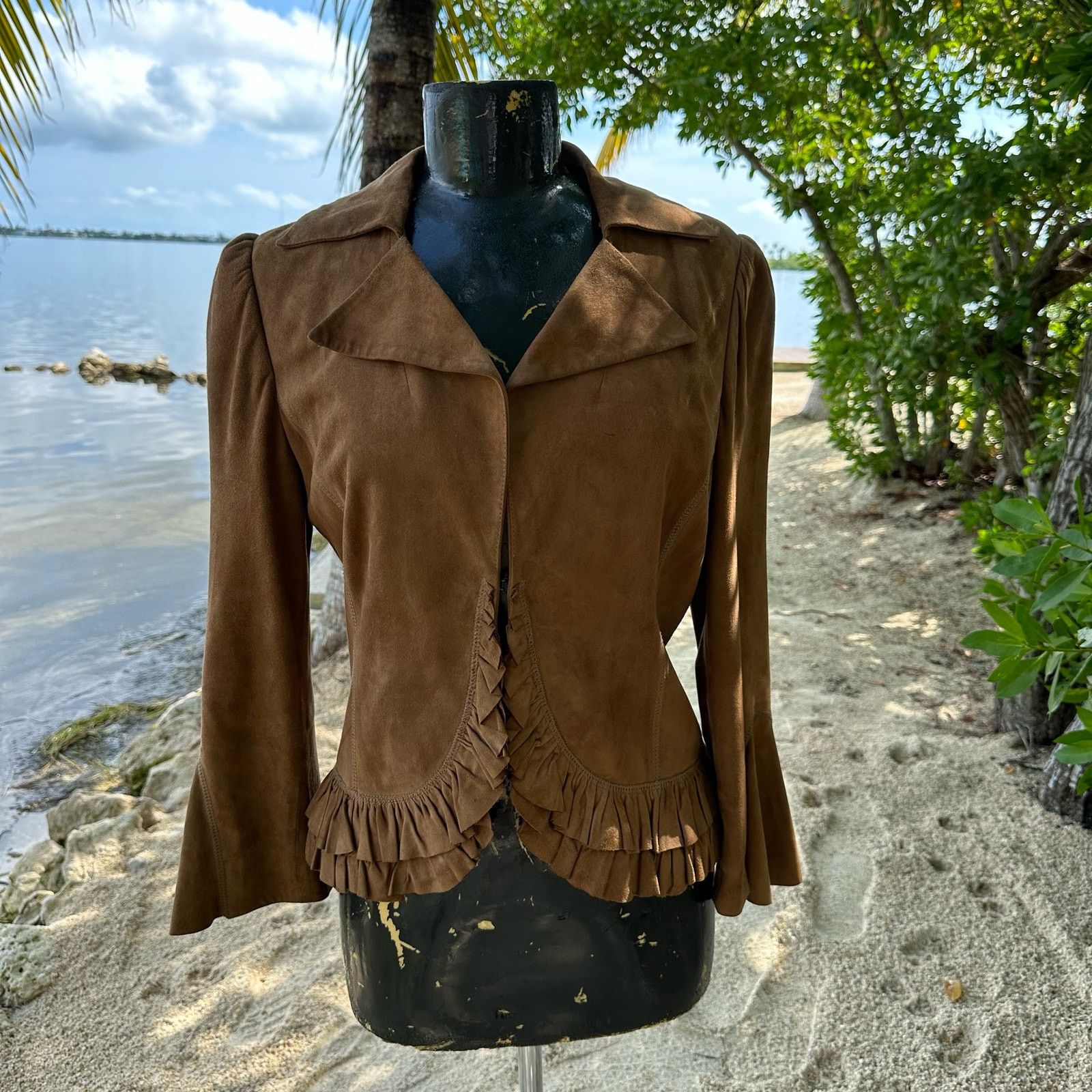 Suede Laundry by Shelli Segal Jacket with Ruffle