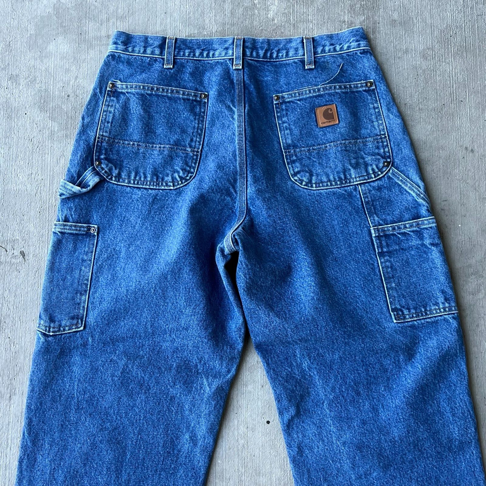Carhartt × Vintage Carhartt denim blue jean double knee work carpenter pants Size US 33 - 6 Thumbnail