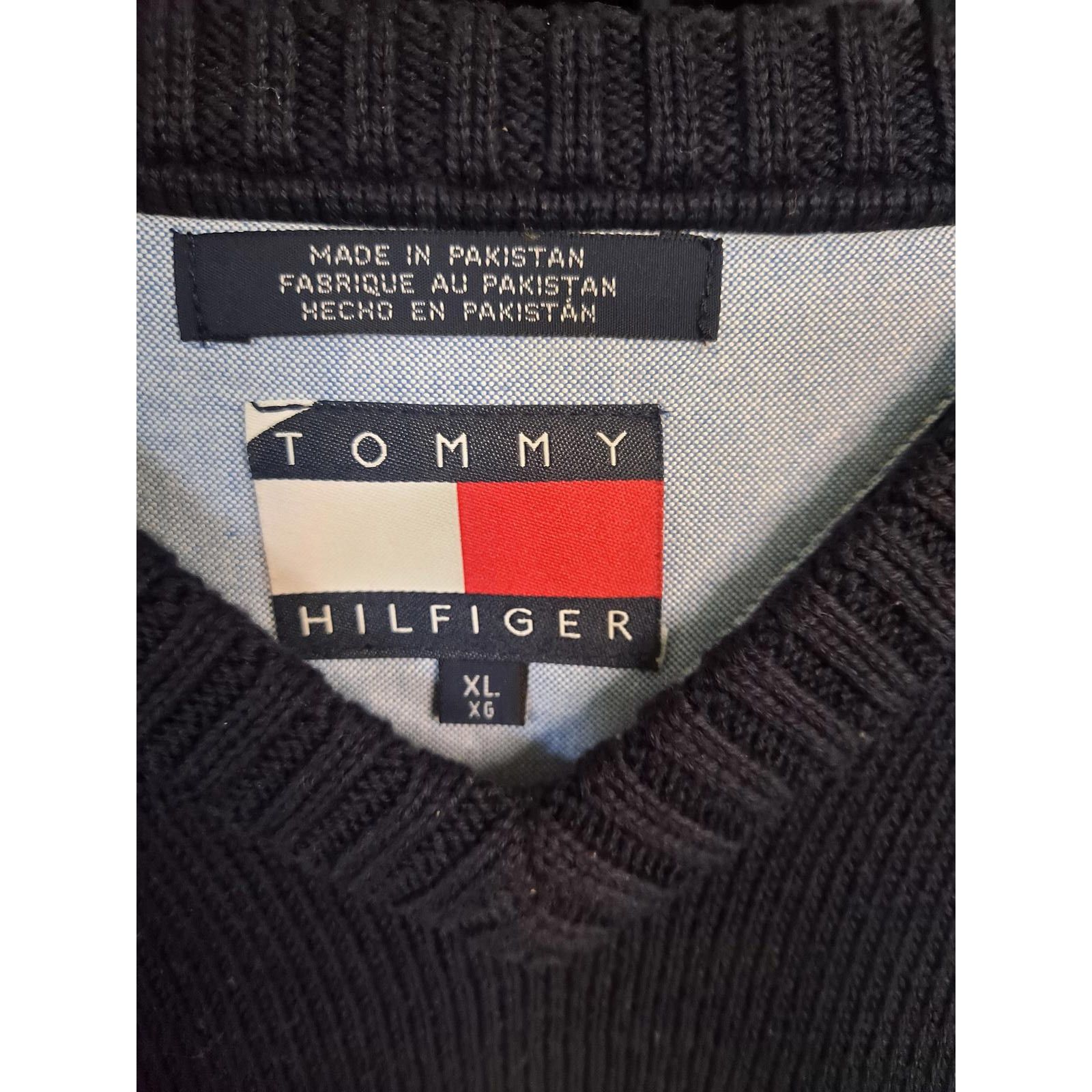 Tommy Hilfiger Tommy Hilfiger Classic Blue with White Lines Sweater Vest Si Size US XL / EU 56 / 4 - 3 Thumbnail