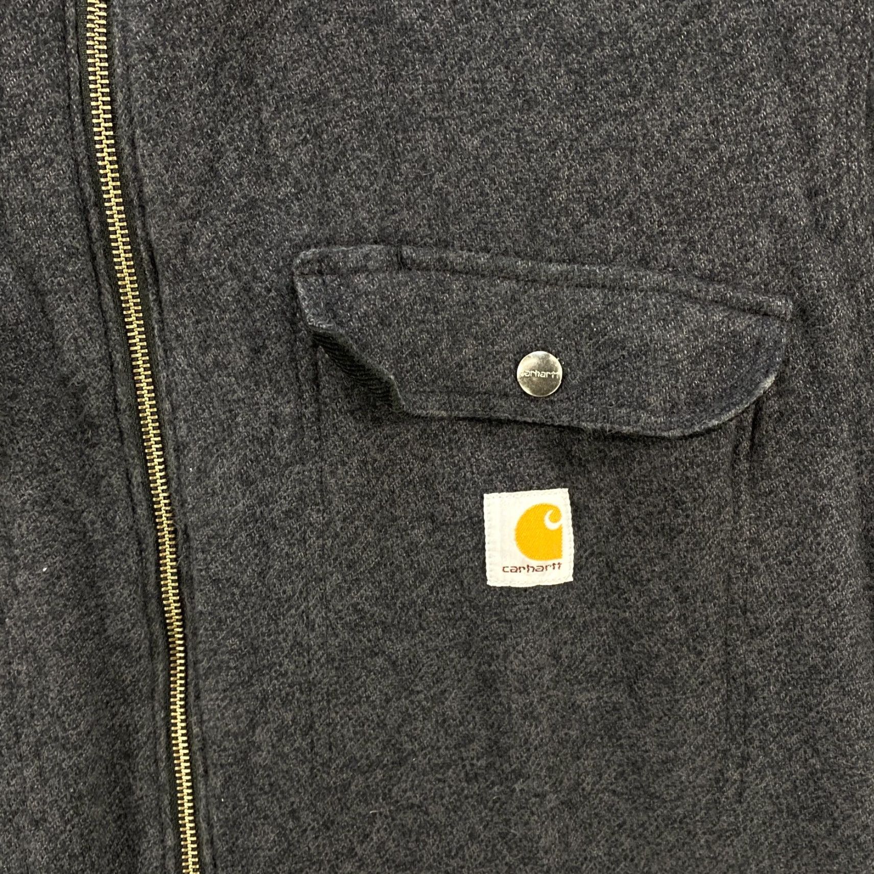 Carhartt VINTAGE Carhartt Men XL Black Pawnee Fleece Lined Shirt Jacket Full Zip Workwear Outdoor Size US XL / EU 56 / 4 - 4 Thumbnail