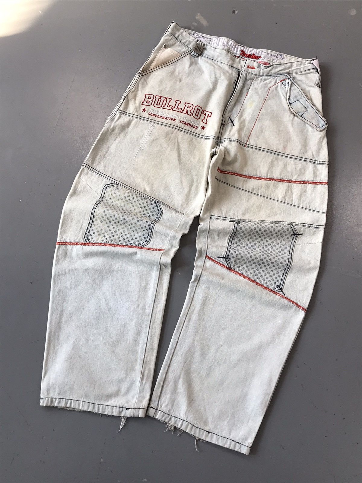 JNCO × Southpole × Vintage Rare vintage crazy pattern spellout embroidered denim Size US 37 - 4 Thumbnail