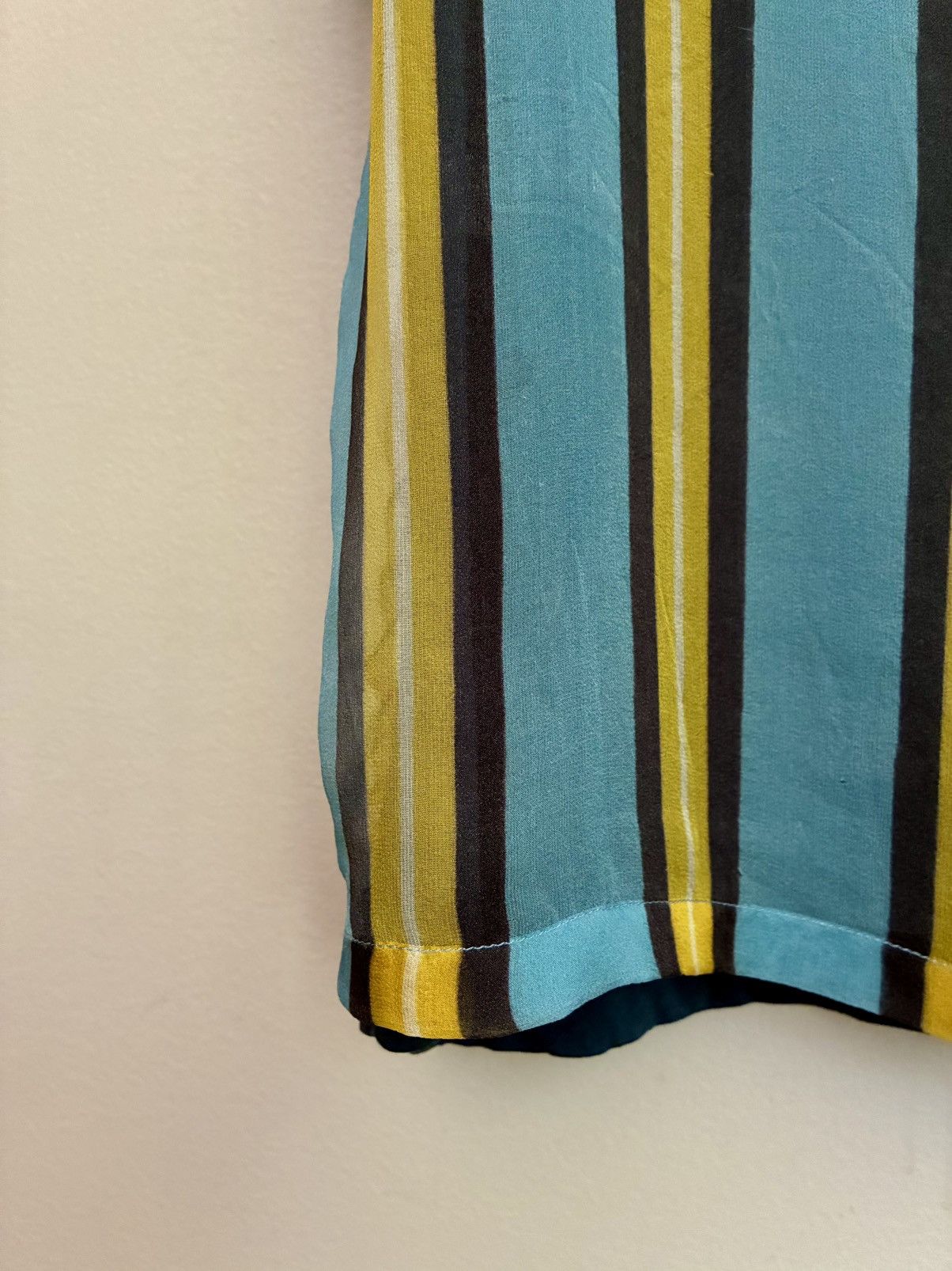 Dries Van Noten Dries Van Noten Vintage Silk Overlay Striped Tee Size US S / EU 44-46 / 1 - 14 Thumbnail