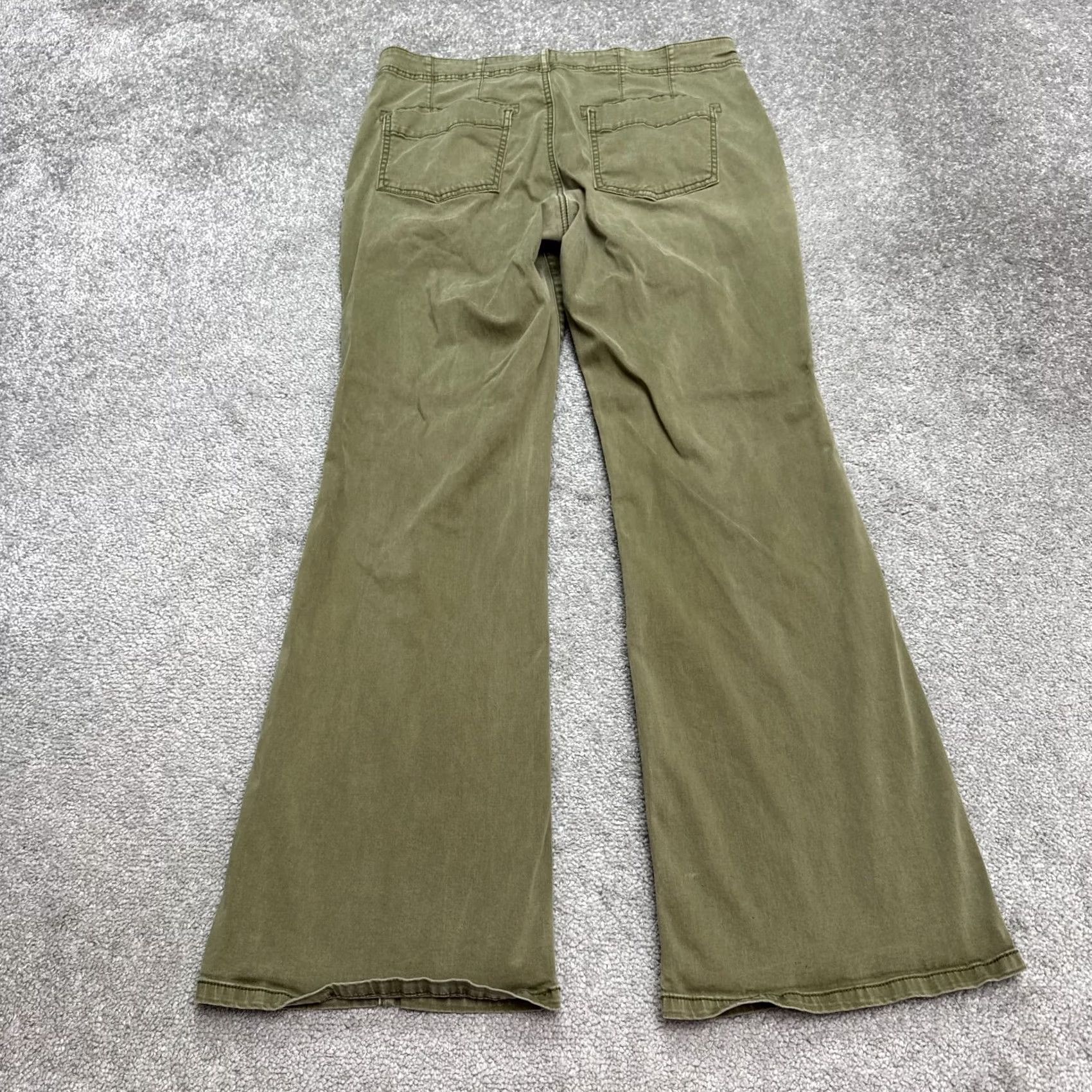 Anthropologie VINTAGE Anthropologie Pilcro Demilune Bootcut Flared Pants Womens 30 Green High Rise Size 30" / US 8 / IT 44 - 2 Thumbnail