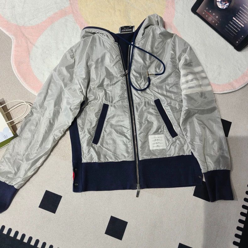 Thom Browne Thom Browne size1 Gray and blue color matching hat coat Size US S / EU 44-46 / 1 - 1 Thumbnail