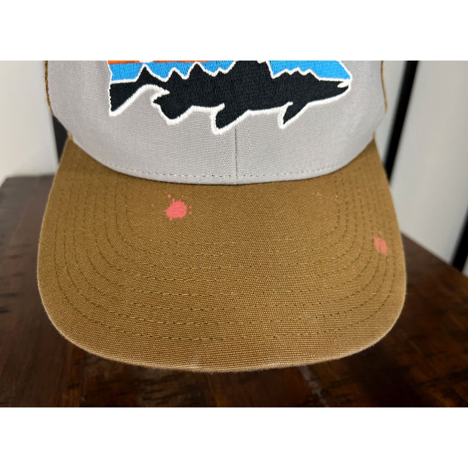 Patagonia Patagonia Hat Cap Snap Back Adult One Size Brown Gray Trucker Embroidered Trout Hat Cap Snap Back... Size ONE SIZE - 3 Thumbnail