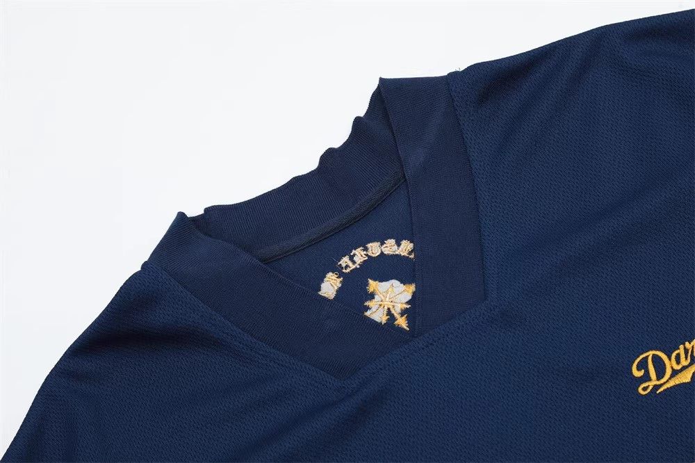 Band Tees × Japanese Brand Men's letter embroidered stitching V-neck sports T-shirt Size US M / EU 48-50 / 2 - 3 Thumbnail