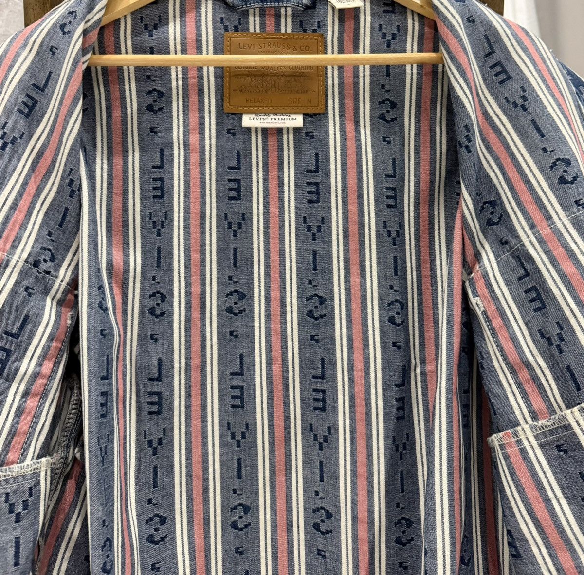 Levi's 🔥RARE🔥LEVI'S Embarcadero Station Stripe Logo Denim Jacket Size US M / EU 48-50 / 2 - 7 Thumbnail