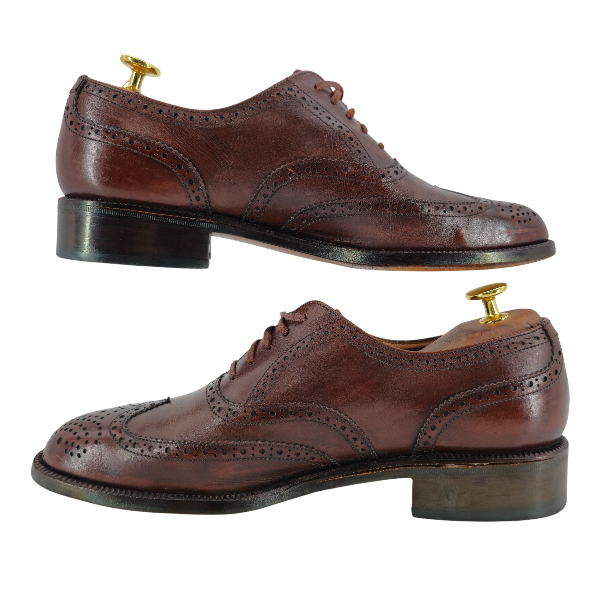 Bally Vintage Bally France Men's 7.5D Brown Leather Dress Shoes Size US 7.5 / EU 40-41 - 5 Thumbnail