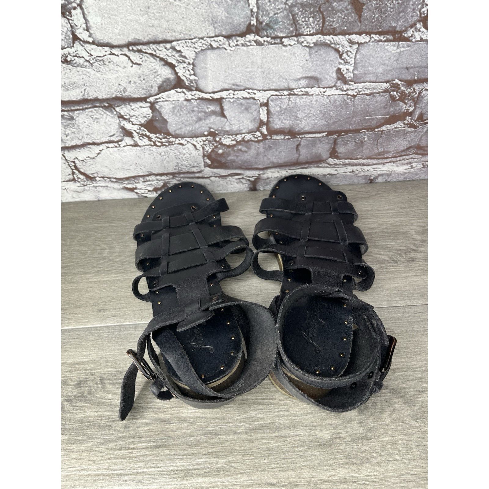 Free People Free People Marianne Black Leather Platform Gladiator Strapp Size US 10.5 / IT 40.5 - 7 Thumbnail