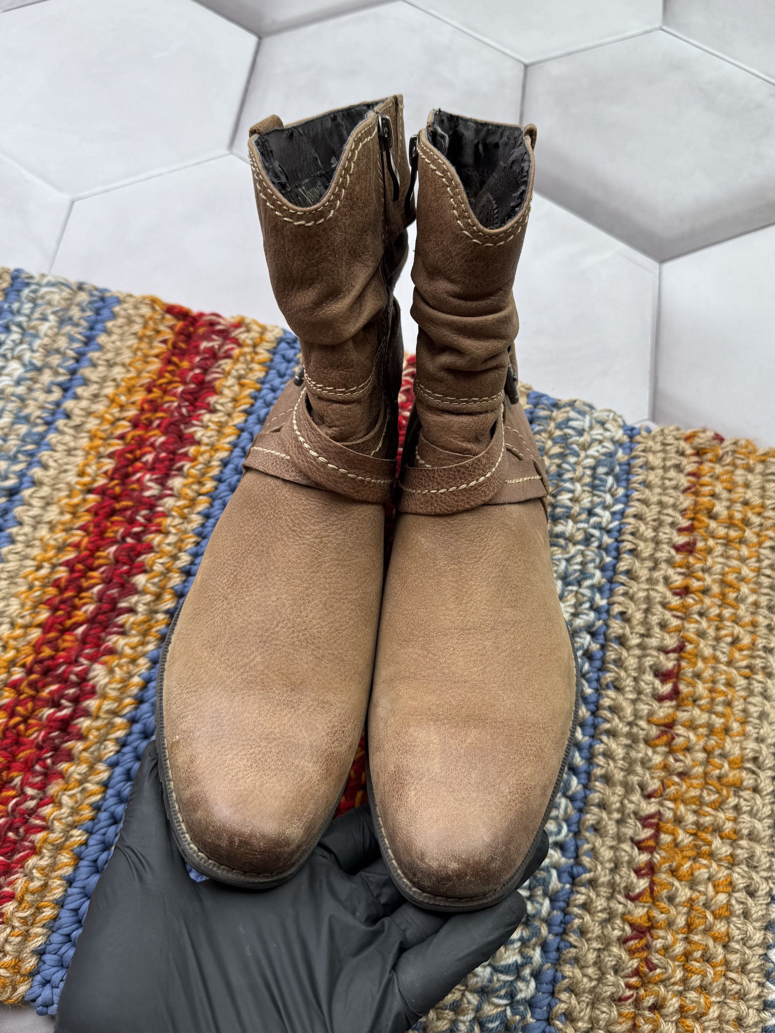 If Six Was Nine Vintage Leather Boots With Straps(E4) Size US 7.5 / EU 40-41 - 11 Thumbnail