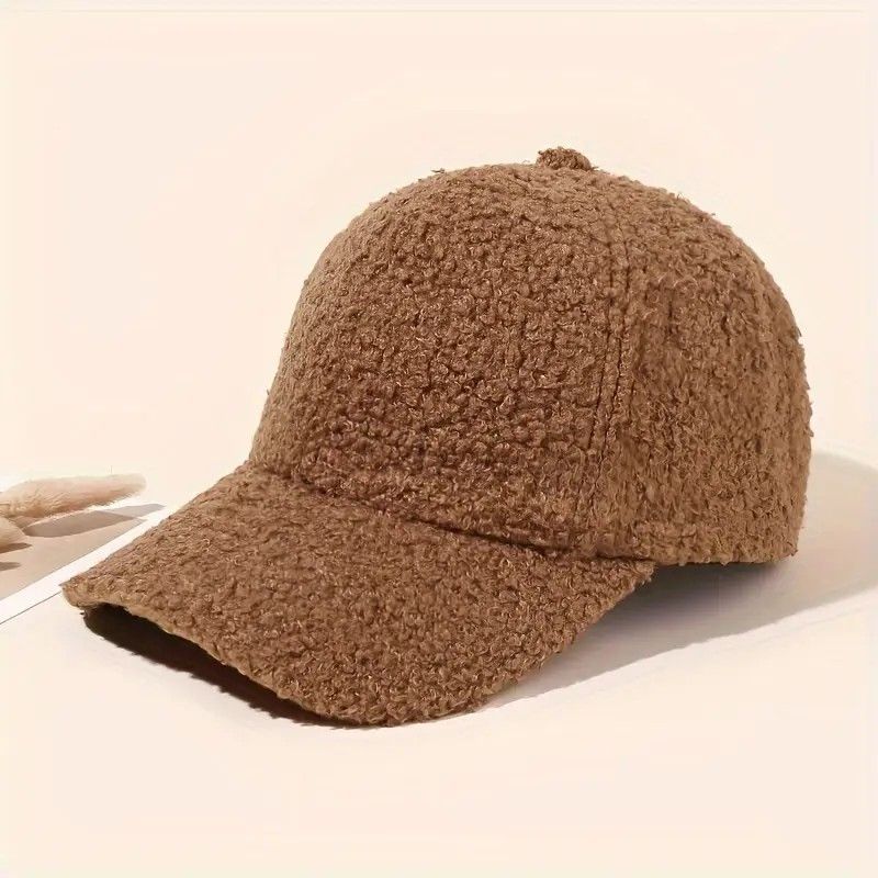 Other Brown Cozy Sherpa Fleece Baseball Cap Winter Warm Soft Hat Size ONE SIZE - 1 Thumbnail