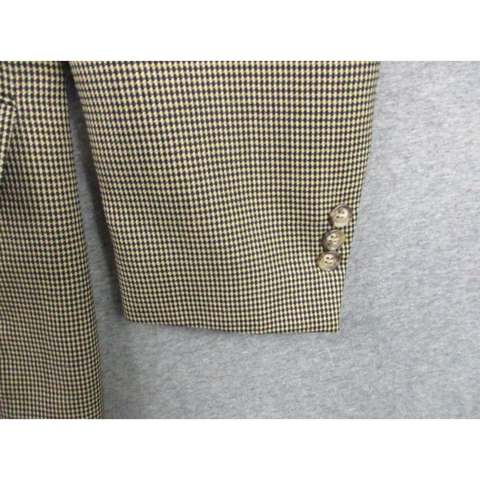 Vintage Vintage Ashford Lane Sportcoat Blazer Mens 40R Houndstooth Tan Brown Y2K Size 40R - 4 Thumbnail