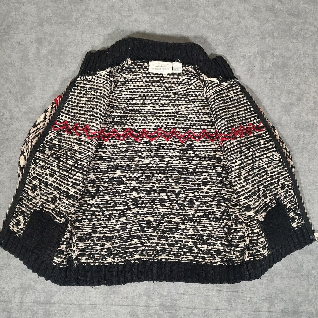 Other VTG Jennifer Reed handknit geometric full zip sweater SM Size S / US 4 / IT 40 - 3 Thumbnail