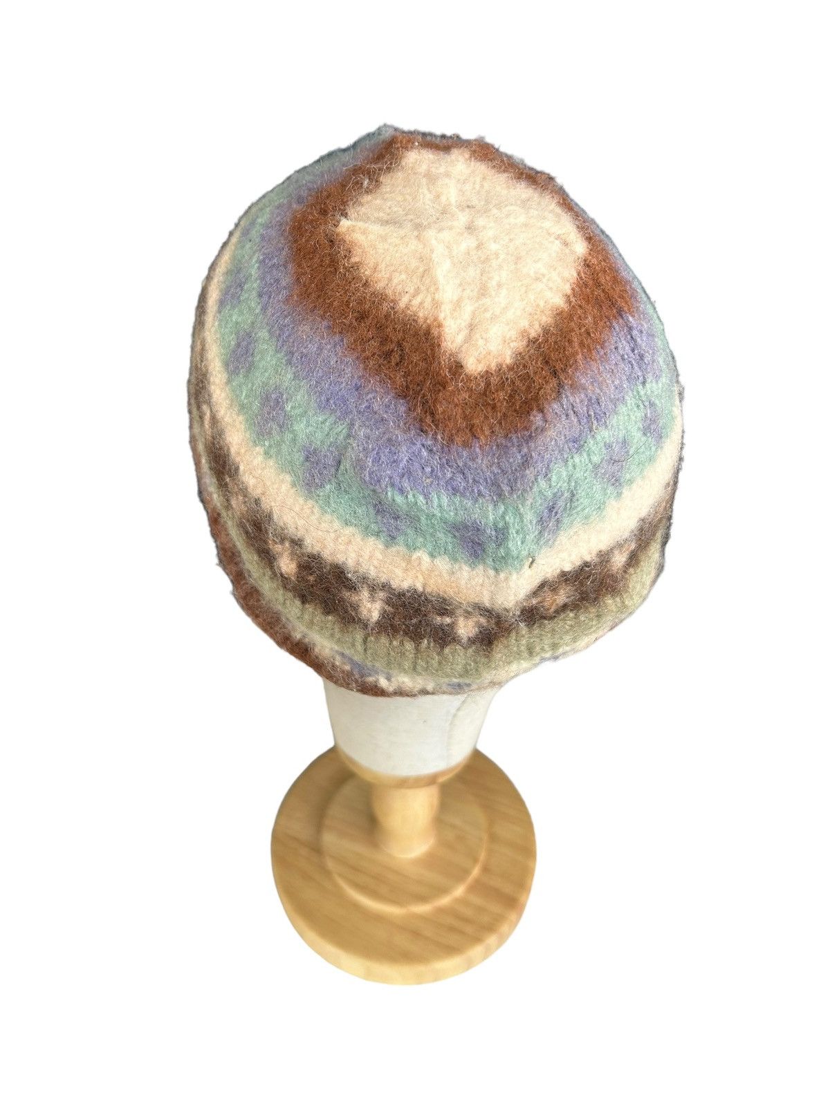 Japanese Brand Knitted Multicolour Fur Beanie Hats Size ONE SIZE - 3 Thumbnail
