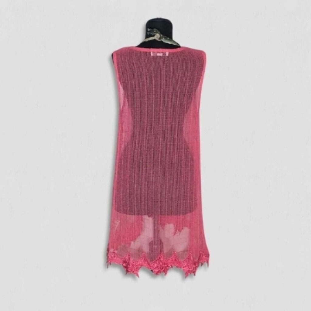 Vintage Simply Noelle Beach Cover Up Sheer Mesh Hot Pink Sz M Size L / US 10 / IT 46 - 3 Thumbnail